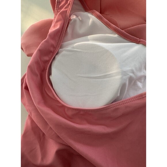 Women’s One-Piece 3D Flower Swimsuit With Matching Wrap/Skirt peach pink Large - Picture 12 of 16